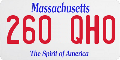 MA license plate 260QH0
