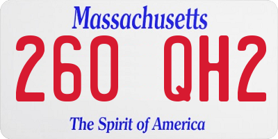 MA license plate 260QH2