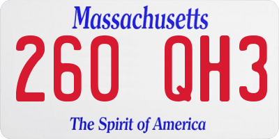 MA license plate 260QH3