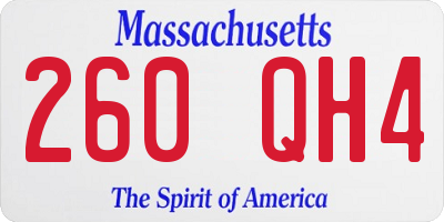 MA license plate 260QH4