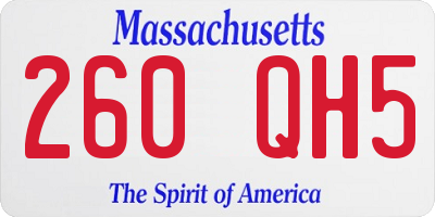 MA license plate 260QH5