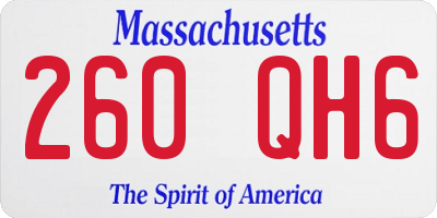 MA license plate 260QH6