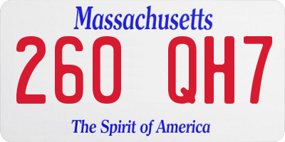 MA license plate 260QH7