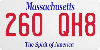 MA license plate 260QH8