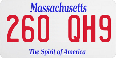 MA license plate 260QH9