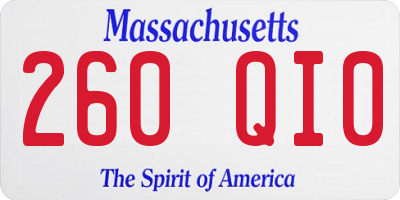 MA license plate 260QI0