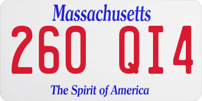 MA license plate 260QI4