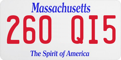 MA license plate 260QI5