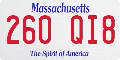 MA license plate 260QI8