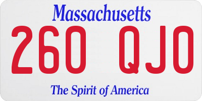 MA license plate 260QJ0
