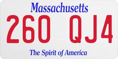 MA license plate 260QJ4