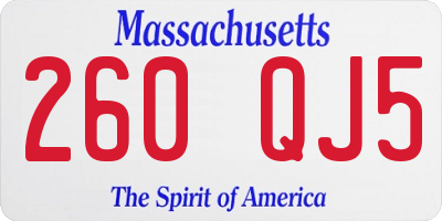MA license plate 260QJ5
