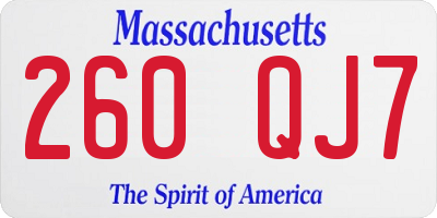 MA license plate 260QJ7