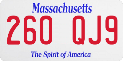 MA license plate 260QJ9
