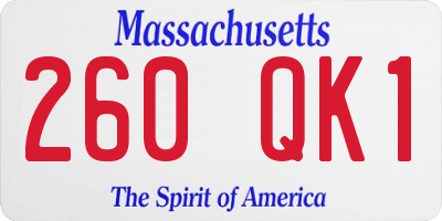 MA license plate 260QK1