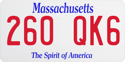 MA license plate 260QK6