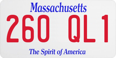 MA license plate 260QL1