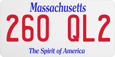 MA license plate 260QL2