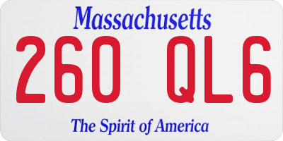 MA license plate 260QL6