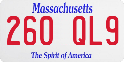 MA license plate 260QL9