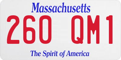 MA license plate 260QM1