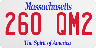 MA license plate 260QM2