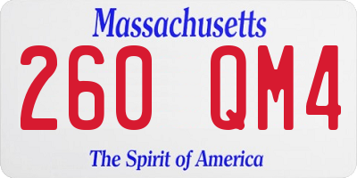 MA license plate 260QM4