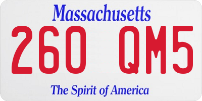 MA license plate 260QM5