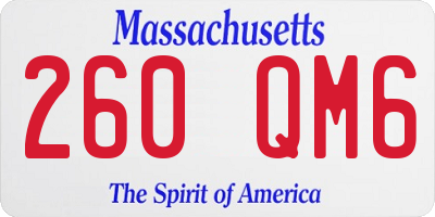 MA license plate 260QM6