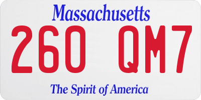 MA license plate 260QM7