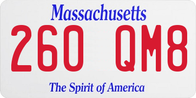 MA license plate 260QM8
