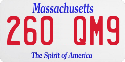MA license plate 260QM9