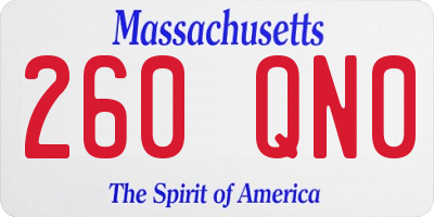MA license plate 260QN0