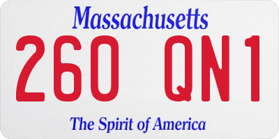 MA license plate 260QN1