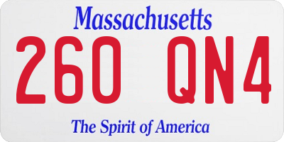 MA license plate 260QN4