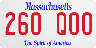 MA license plate 260QO0