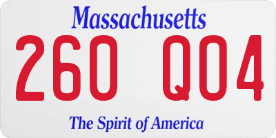 MA license plate 260QO4
