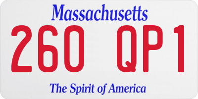 MA license plate 260QP1