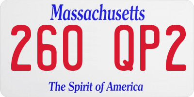 MA license plate 260QP2