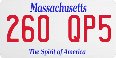 MA license plate 260QP5