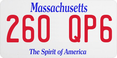 MA license plate 260QP6