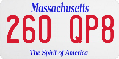 MA license plate 260QP8