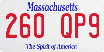 MA license plate 260QP9