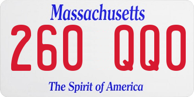 MA license plate 260QQ0
