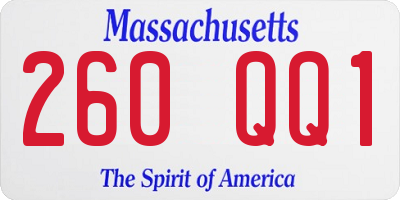 MA license plate 260QQ1