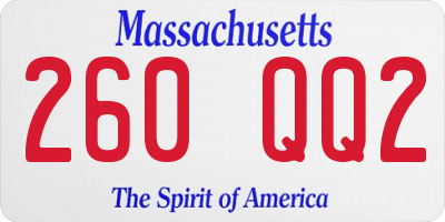 MA license plate 260QQ2
