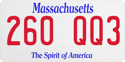 MA license plate 260QQ3