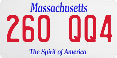 MA license plate 260QQ4