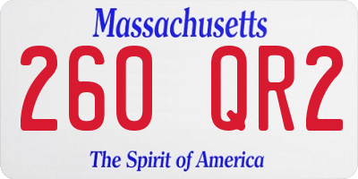 MA license plate 260QR2