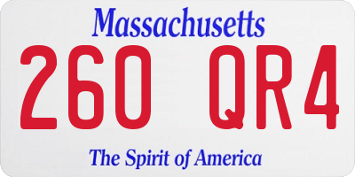 MA license plate 260QR4